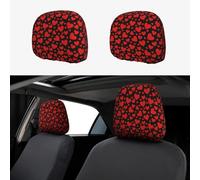 2pcs Car Seat Headrest Cover Valentines Day Love Pattern Breathable Universal Stretch Elastic Car Head Rest Cover Protector 26 X 28 Cm/10.2 X 11 Inches
