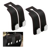 2PCs Car Seat Hooks,Leather Car Bag Hook,Headrest Organiser Hooks,Multifunctional Back Seat Double Hook,Cars Headrest Storage Organiser Accessories for Handbags,Key Chain,Phone,Wallets,Umbrella
