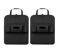 2PCS Car Seat Storage Organiser, Car Backseat Bag, Felt Car Seat Back Organiser with Pocket for Most Car Universal Accessories (Black)