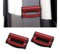 2PCS Car Seatbelt Adjuster, Shoulder Strap Adjuster, Seat Belt Clips for Adults/Kids, Car Shoulder Neck Protector, Strap Positioner, Universal Seatbelt Locator Retainer for Car, SUV, Truck (Red)