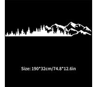 2Pcs Car Side Decal 74.80 Inch Decorative DIY Mountain Forest for Truck RV Car Trailer, White, Color Self-Adhesive Graphics Sticker