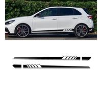 2Pcs Car Side Door Body Stickers For Hyundai Tucson i40 i30 i10 i20 IX35 IX20 Solaris Genesi GDI,Car Door Side Skirt Stickers Racing Sport Stripes Vinyl Film Decals Car Accessories,Red