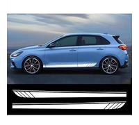 2PCS Car Side Door Stickers, for Hyundai i30 I30N N-Line GDI MK3 Racing Stripe Style Vinyl Decor Decals Auto Tuning Accessories