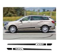 2Pcs Car Side Door Vinyl Film Stickers, For Lada Vesta Xray Largus Granta Niva Auto DIY Long Styling Stripes Decals Accessories