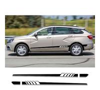 2Pcs Car Side Door Vinyl Film Stickers, For Lada Vesta Xray Largus Granta Niva Auto DIY Long Styling Stripes Decals Accessories