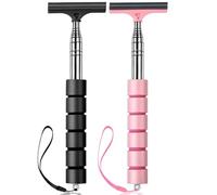2PCS Car Side Mirror Squeegee, Retractable Auto Rearview Mirror Wiper, All-Purpose Window Squeegee for Cleaning Shower Glass Door, Vehicle Accessories Universal for SUV Truck RV（Black/Pink）