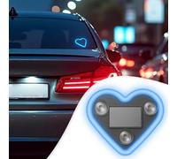 2PCS Car Solar Heart Shaped LED Ambient Light, Solar Powered LED C-Pillar Neon Light With Suction Cups, Romantic Car Interior Decor Lamp, Cars Ambient Lighting For Valentine's Day (Blue)