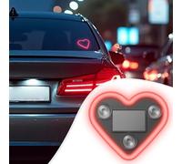 2PCS Car Solar Heart Shaped LED Ambient Light, Solar Powered LED C-Pillar Neon Light With Suction Cups, Romantic Car Interior Decor Lamp, Cars Ambient Lighting For Valentine's Day (Red)