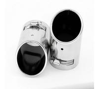 2Pcs Car Steel Chrome Exhaust Universal Rear Tail Muffler Tip Pipe End Trim Dual