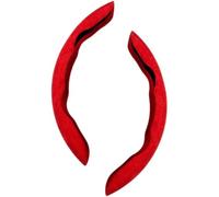 2Pcs Car Steering Wheel Protective Cover For Audi TT (2 Seats) Roadster MK2 2007-2014, Segmented Non-Slip Stretch Breathable Car Accessories All Seasons Suede,Suede Red