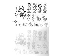 2PCS Car Sticker I Love My Family Car Bling Stickers with 30 Unique Designs, Proudly Showcase Your Family and Pets on Your Vehicle, Refrigerator Stickers, Funny Auto Decals for Family Love
