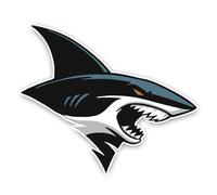 2PCS Car Stickers Motorcycle Decals Interesting Shark Cartoon Colored Decorative Accessories Creative PVC(13cm-Longest Side)