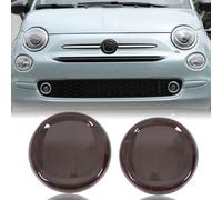 2Pcs Car Styling Emblem Badge Logo Trim Cover Compatible with F@iat@ @5@00 Abarth 595 2016-2024+ Front Rear Tailgate Emblem Badge Logo Cover Accessories (Smoke Black)