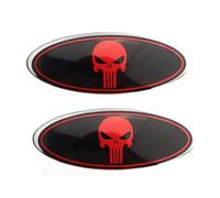 2Pcs Car Styling Logo Emblem for Punisher Skull F150 F250 F350,Waterproof Adhesive Rear Trunk Badge Upgrade Exterior Car Decor Sticker,A