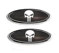 2Pcs Car Styling Logo Emblem for Punisher Skull F150 F250 F350,Waterproof Adhesive Rear Trunk Badge Upgrade Exterior Car Decor Sticker,B