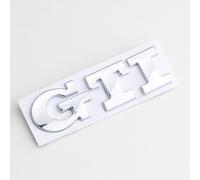 2Pcs Car Styling Logo Emblem for VW GTI,Waterproof Adhesive Rear Trunk Badge Upgrade Exterior Car Decor Sticker,Silver
