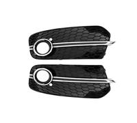 2PCS Car-styling Refitting Honeycomb Lower Front Bumper Grille Compatible For Q5 2013-2017 Modified Fog Light Lamp Grille(Chrome)
