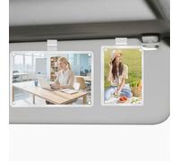 2Pcs Car Sun Visor Photo Folder, Meaningful Car Accessories for Women Acrylic Magnetic Visor Photo Clip for 3" & 4" Photos, Suitable for Gifting to Family & Friends