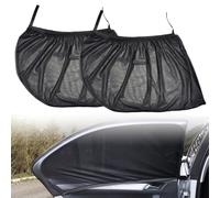 2Pcs Car Window Shades for Baby, Car Rear Side Window Shade Stretchy Mosquito Net Cover Effectively Blocks Sun Glare & Mosquito Privacy Protection Fit for 96% Cars - Up to 60x130cm for Kid Adult Pet