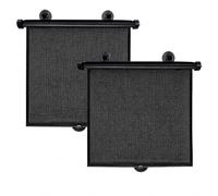 2Pcs Car Window Shades for Baby Retractable Roller Sun Shade UV Protection Mesh Side Blinds with Suction Cups Heat Glare Privacy Screen Universal Fit Black