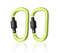 2Pcs Carabiner Clip Locking Carabiner, 7.8cm/3inch Green Aluminum Alloy D-Ring Carabiners Key Locking Key Chain Clip Hook for Camping, Hiking, Traveling, Fishing, Backpack Keychains Keyring Outdoor
