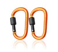 2Pcs Carabiner Clip Locking Carabiner, 7.8cm/3inch Orange Aluminum Alloy D-Ring Carabiners Key Locking Key Chain Clip Hook for Camping, Hiking, Traveling, Fishing, Backpack Keychains Keyring Outdoor