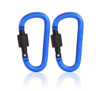 2Pcs Carabiner Clip Locking Carabiner, 7.8cm/3inch Sapphire Aluminum Alloy D-Ring Carabiners Key Locking Key Chain Clip Hook for Camping, Hiking, Traveling, Fishing, Backpack Keychains Keyring Outdoor