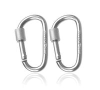 2Pcs Carabiner Clip Locking Carabiner, 7.8cm/3inch Silver Aluminum Alloy D-Ring Carabiners Key Locking Key Chain Clip Hook for Camping, Hiking, Traveling, Fishing, Backpack Keychains Keyring Outdoor