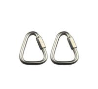 2Pcs Carabiner Clip, Stainless Steel Triangle Carabiner Buckle Quick Connect Heavy Duty for Camping, Hiking, Traveling, Fishing, Backpack (8mm)