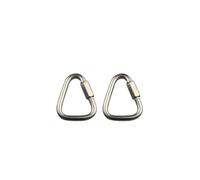2Pcs Carabiner Clip, Stainless Steel Triangle Carabiner Buckle Quick Connect Heavy Duty for Camping, Hiking, Traveling, Fishing, Backpack (5mm)