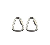 2Pcs Carabiner Clip, Stainless Steel Triangle Carabiner Buckle Quick Connect Heavy Duty for Camping, Hiking, Traveling, Fishing, Backpack (6mm)