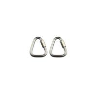 2Pcs Carabiner Clip, Stainless Steel Triangle Carabiner Buckle Quick Connect Heavy Duty for Camping, Hiking, Traveling, Fishing, Backpack (4mm)