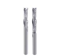 2pcs Carbide Spiral Router Bits 3.175mm 4mm 5mm 6mm Shank CNC UP Down Cut Compression End Mill for Wood MDF Engraving(2Pcs 3.175x17x38L)