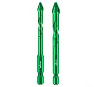 2Pcs Carbide Triangle Drill Bit Set 6mm & 8mm, Hex Shank Power Tools for Drilling Glass, Tile, Rock, Brick, Wood and Metal, Dry or Wet Use(C)