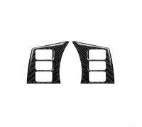 2PCS Carbon Fibre Steering Wheel Button Cover Trim for Nissan 350Z Z33 2003-2009 Black Interior Accessories Auto for modification Parts