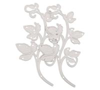 2Pcs Carbon Steel Leaf Branch Metal Cutting Dies for Scrapbooking | Silver manual craft templates, precise sharp cuts, stable die structure, universal fit for album and card making