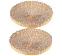 2pcs Cardboard Cat Scratcher Replacement Pad for Cats, Khaki | Corrugated Paper Board, Sofa Edge Use, Home Living Room Floor, Skin-friendly Exercise Aid