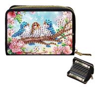 2pcs Cardinal Bluebird 5D Diamond Painting Card Holder Coin Purse Kit