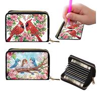 2pcs Cardinal Bluebird Pattern Fashion Card Holder Purse