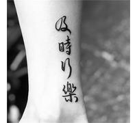2pcs Carpe Diem Chinese Temporary Tattoo Stickers For Men And Women, Semi-permanent, Non-reflective, Waterproof, Lasting 2 Weeks, Fake Tattoos