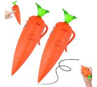 2Pcs Carrot Recorder Pen, Carrot Shaped 60-Second Voice Recorder Pen, Cute Carrots Voice Recorders Device with Playback, Writing Ballpoint Pens, Fun Creative Gift for Kids Students Teachers