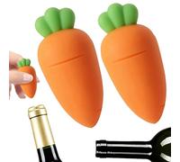 2PCS Carrot Shape Wine Stoppers, Reusable Silicone Wine Stopper for Wines Bottles, Fun and Practical Wine Bottle Stoppers Applicable to Champagne Beer Sparkling Wines Cocktails and Home Bar