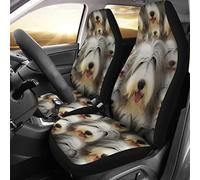 2pcs Cars Front Seat Covers Bearded Collie Dog In Lots Print Seat Covers Elasticated Car Seat Protector Waterproof Car Seat Covers Protectors For Suv, Lorry, Most Cars, 52X138Cm