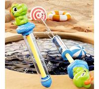 2PCS Cartoon Animal Pull-Action Water Gun Toy,Blaster Squirt Guns,Fun Water Squirter Tools,Ergonomic Grip for Little Hands,Summer Swimming Pool Beach Sand Water Fighting Toys,Party Favors (Green)