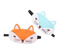 2pcs Cartoon Animal Sleep Eye Mask Satin Cotton Orange Blue