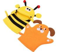 2pcs Cartoon Exfoliating Gloves Polyester Shower Mittens for Boy Girl | Gentle No-scratch Handling, Lightweight Body Cleansing, Neck Feet Arms Legs Use, Hotel Bath Accessory