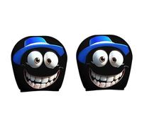 2Pcs Cartoon Headrest Covers for Cars with Big Eyes Blue Hats Cheerful Smiles Add a Dash of Fun to Your Vehicle Funny Car Accessories