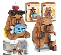 2PCS Cartoon Mini Building Blocks, 1038PCS DIY Building Blocks Capybara, Cute Animals Building Bricks Toy for Parent-Child Interactive Games, Stress-Relieving Educational Toys Children Adults Gifts