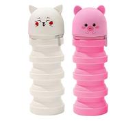 2Pcs Cartoon Pencil Case Telescoping Pen Pouches for Kids Zippered Silicone Pencil Case Desktop Pen Holder