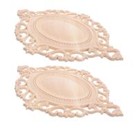 2pcs Carved Wood Panel Unpainted Cabinet Door Applique, 28x20cm | Nordic Light Luxury Style, Natural Grain Finish, Easy to Cut, Glue or Nail, for Cabinets and Doors